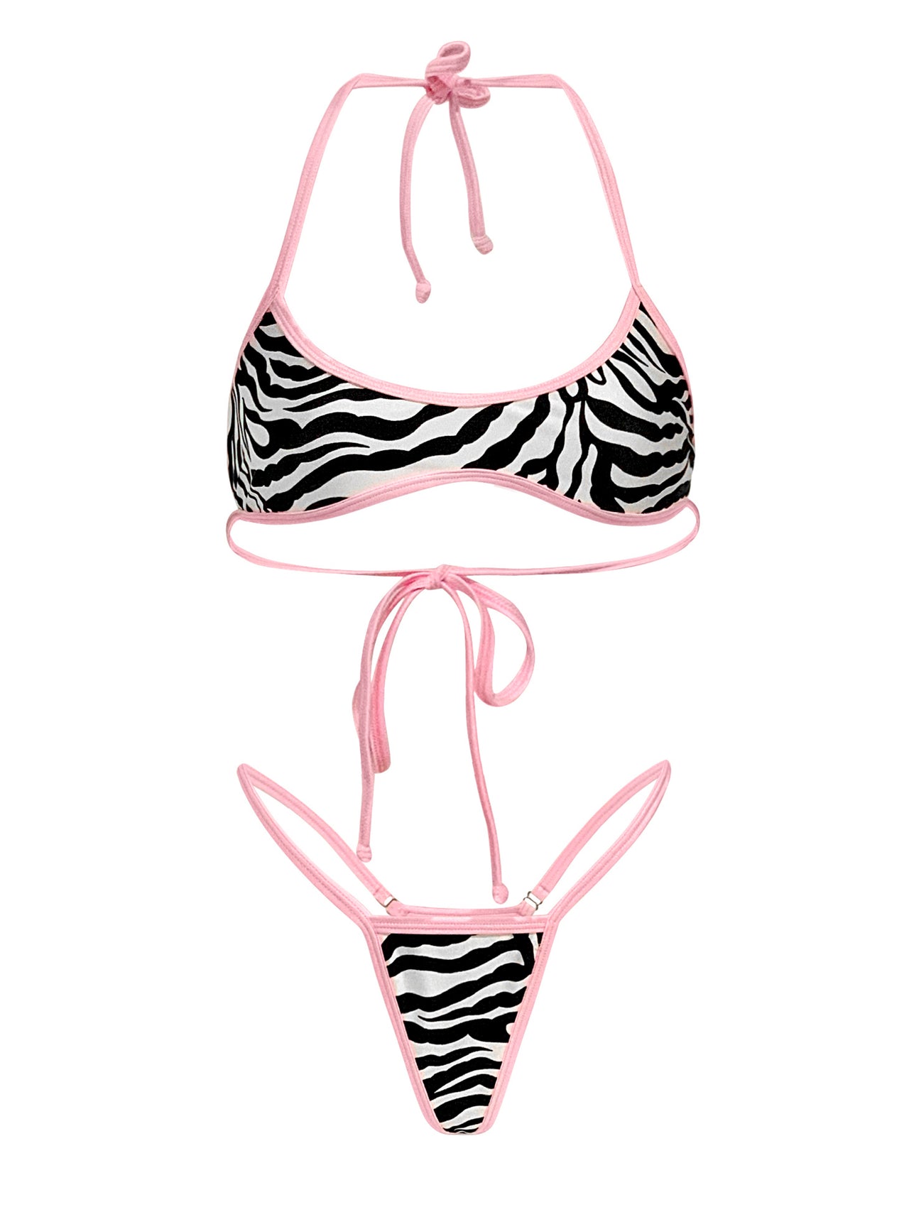 Pink / Zebra Tanga Set